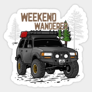 Toyota Land Cruiser Weekend Wanderer - Grey Toyota Land Cruiser for Outdoor Enthusiasts Sticker